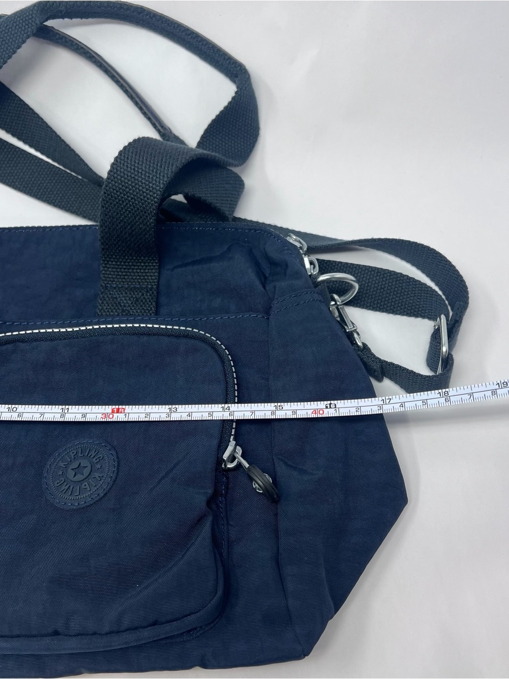 Kipling Defea True Blue Nylon Convertible Crossbody Bag Zip Top - Picture 9 of 11